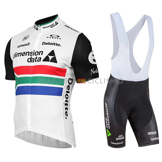 2019 Maillot Dimension Data Tirantes Mangas Cortas Campione Sudafrica